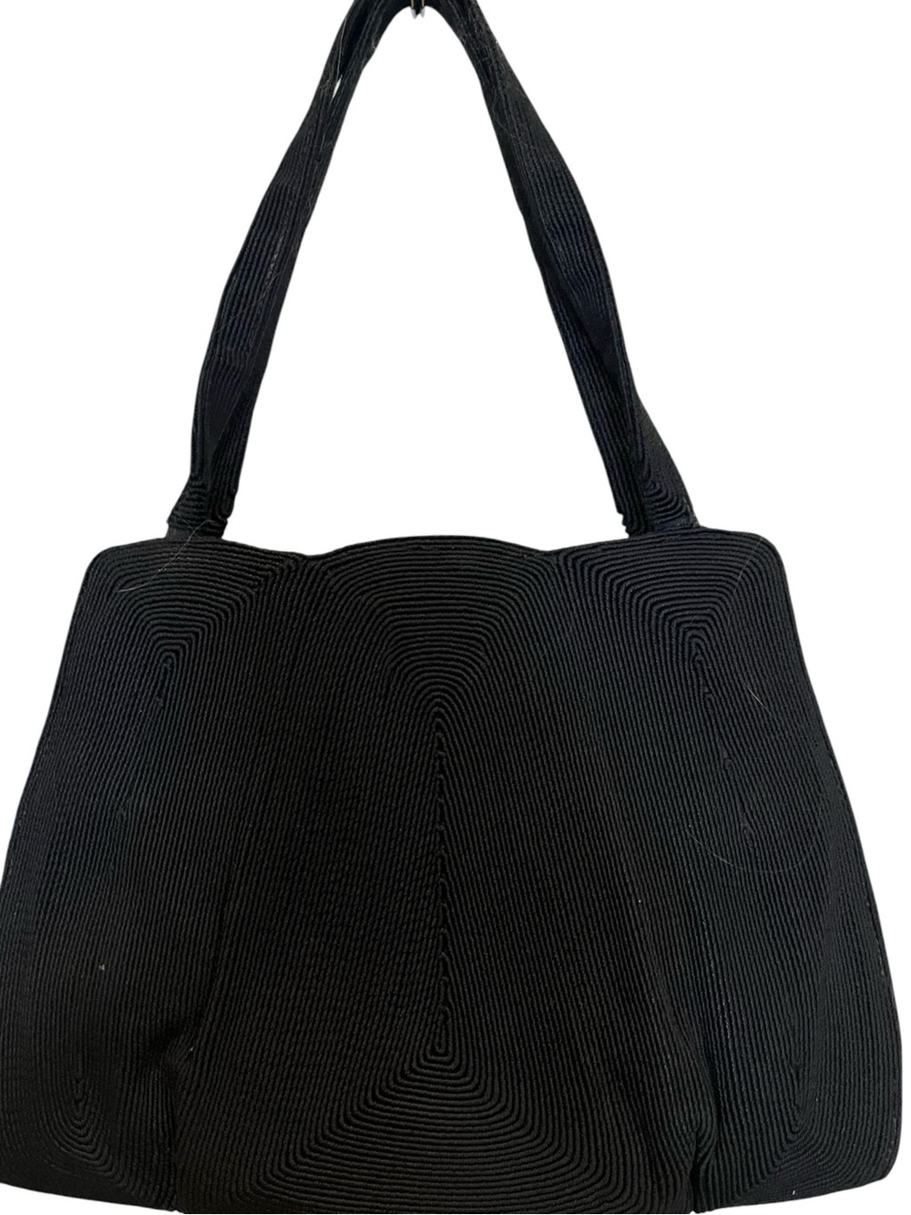 Vintage Annette Product Black textured top handle bag